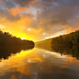 Juniata River at sunset